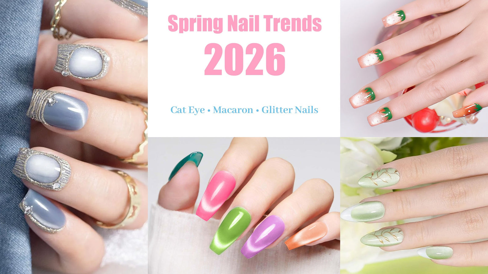 Spring Nail Trends 2026: Cat Eye, Macaron &amp; Glitter Gel Nails | RARJS