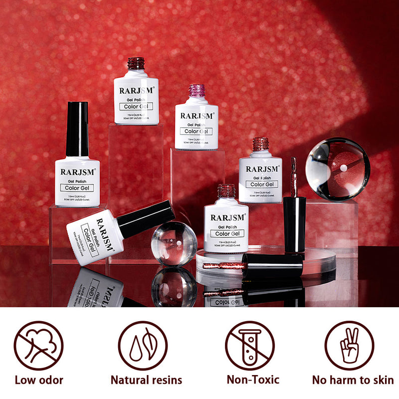 TPO HEMA free cat eye gel polish bottles low odor non-toxic natural resins EU certified safe vegan formula
