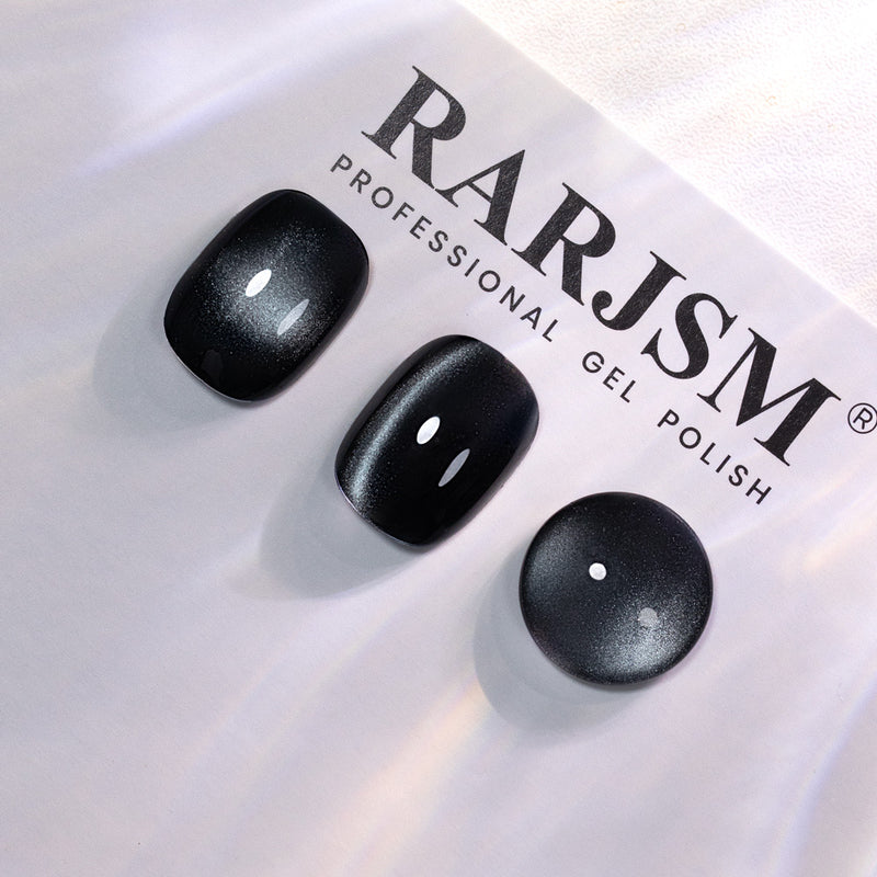 Obsidian Cat's Eye magnetic gel polish DL226 black cat eye nails 3D dimensional beam obsidian shimmer elegant
