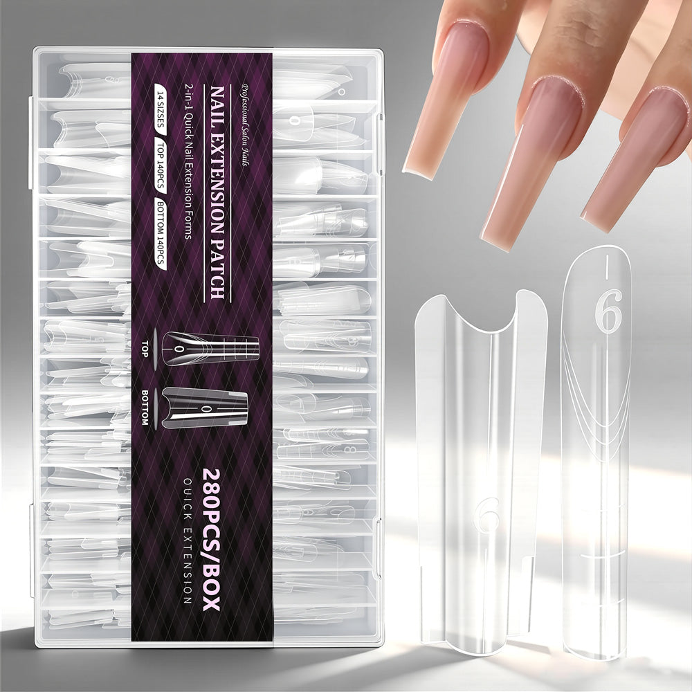 Ultra-thin full cover nail extension forms dual-layer design lightweight non-deforming accurate fit mimics real nails professional
