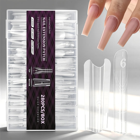 Ultra-thin full cover nail extension forms dual-layer design lightweight non-deforming accurate fit mimics real nails professional
