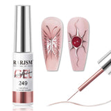 Delineador de gel para decoración de uñas metálico cromado con espejo dorado rosa, 8ml #249