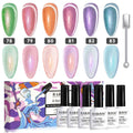 6 Farben Shimmer Velvet Cat Eye Gel-Nagellack-Set 7,5 ml