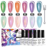 Ensemble de vernis à ongles gel œil de chat velours scintillant 6 couleurs 7,5 ml