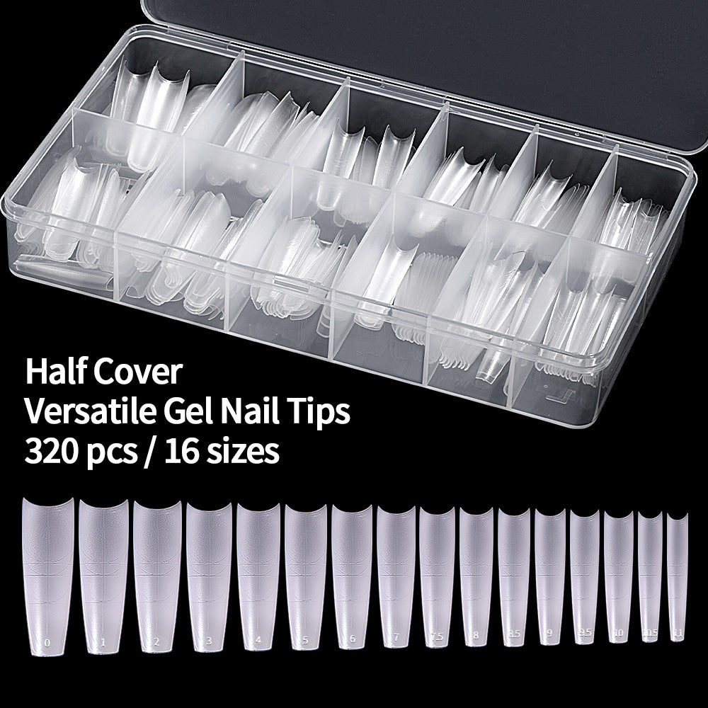 Half Cover  Versatile Gel Nail Tips 320Pcs 16 size