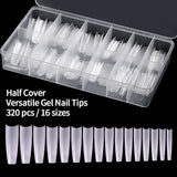 Half Cover  Versatile Gel Nail Tips 320Pcs 16 size