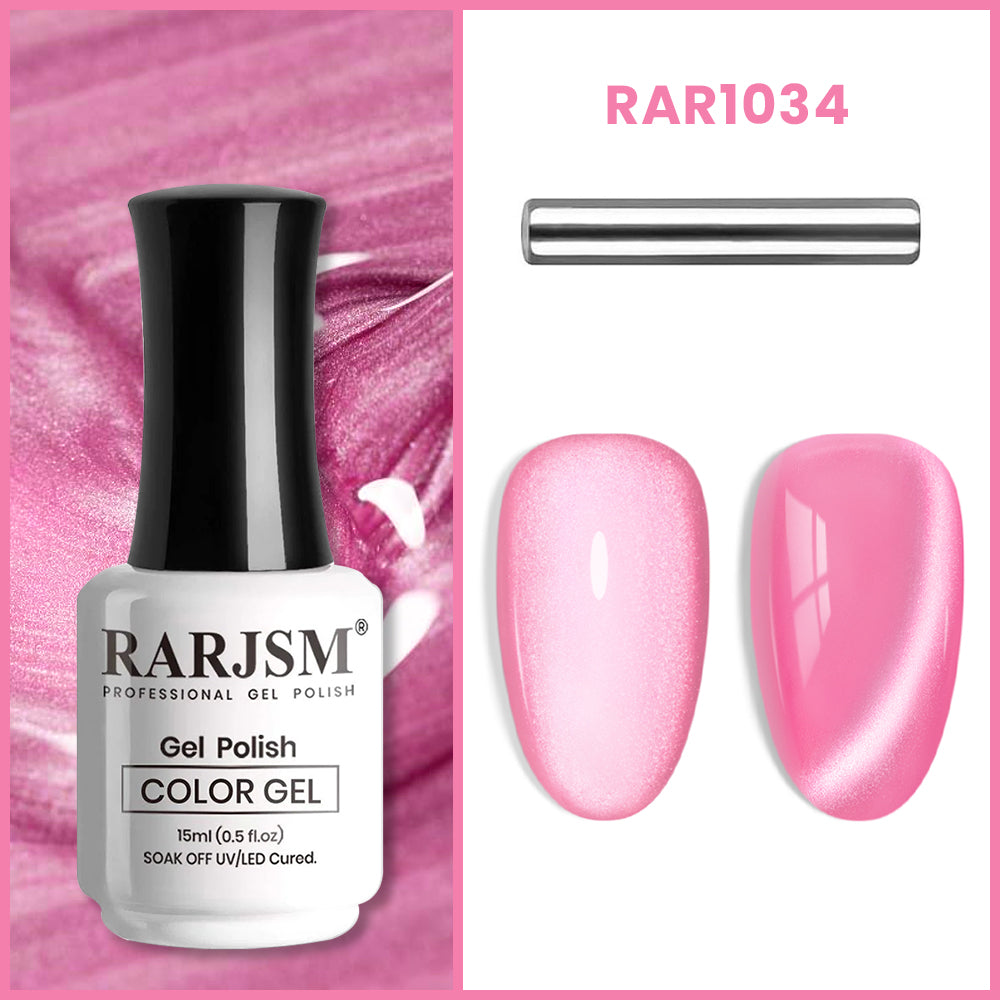 RAR1034 hot pink moonlight cat eye gel polish 15ml HEMA TPO free magnetic 3D dimensional beam vibrant radiant
