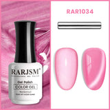 RAR1034 hot pink moonlight cat eye gel polish 15ml HEMA TPO free magnetic 3D dimensional beam vibrant radiant
