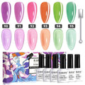 6 Farben Bunter Sommer Moonlit Velvet Cat Eye Gel-Nagellack-Set 7,5 ml