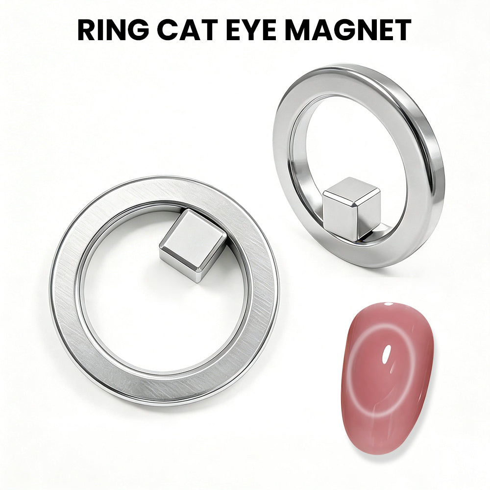 RARJSM Ring Cat Eye Magnet Silver Hollow Cat Eye Circular Magnetic