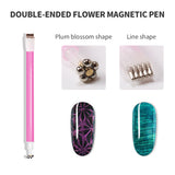 Double-ended magnetic pen creating flower effect - strong magnetic force 2mm above nail surface
