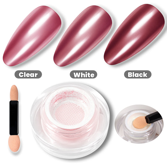 Rose Gold Cushion Chrome Nail Powder | Mirror, Starry & 3D Effect