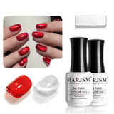Amber red jelly silver white cat eye gel polish duo 15ml HEMA free versatile topper stained-glass jelly finish
