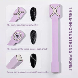 3-in-1 strong magnet specifications - front butterfly effect, back water ripple effect, square S-shaped magnet
