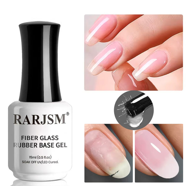 Fiber Glass Rubber Base Gel Nail Polish 15ml