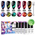 Aurora Borealis Magnetischer Cat Eye Gel Nagellack Set - 6 Farben Winter Galaxy Kollektion 7,5 ml