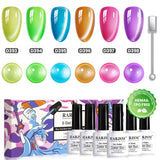 Ensemble de vernis gel œil de chat néon dopamine - 6 couleurs collection estivale vibrante 7,5 ml - Sans TPO ni HEMA