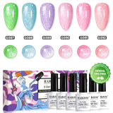 Icy Diamond Crush Gel Polish Set - 6 Pastel Spring Summer Colors 7.5ml - RARJSM TPO & HEMA Free