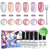 Milky Star Float Cat Eye Gel Polish Set - 6 Nude Jelly Colors Spring Summer Collection 7.5ml - TPO & HEMA Free