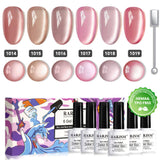 Porzellan Nackt Mondlicht Katzenauge Gel-Lack - TPO HEMA Frei 6 Farben Set 7,5 ml