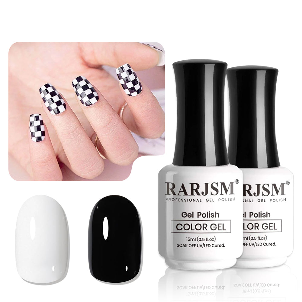 Black & White Gel Nail Polish Duo 15ml
