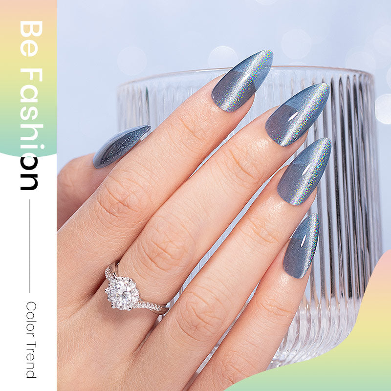 6-Color Holographic Cat Eye Gel Nail Polish Set $21.99