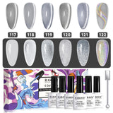 6  White Cat Eye Gel Nail Polish Set 7.5 ml