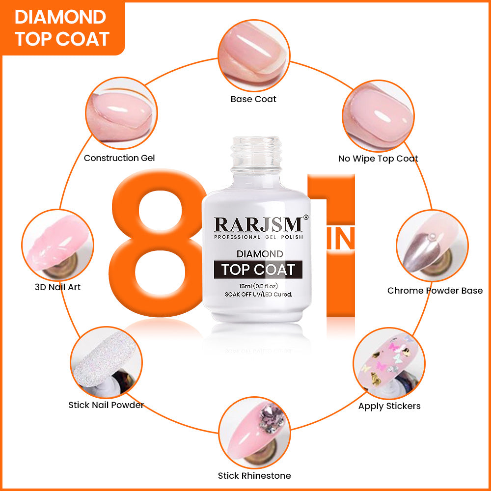 Top Coat diamant sans essuyage 8 en 1 15 ml