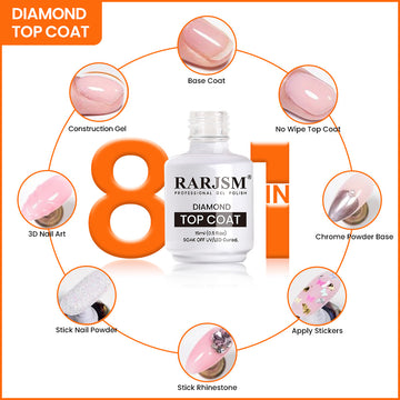 8 IN 1 No Wipe Diamond Top Coat 15 ml