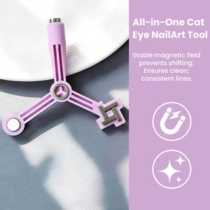 RARJSM all-in-one cat eye nail art tool stable magnetic field prevents shifting ensures clean consistent lines strong magnetism sparkle effect
