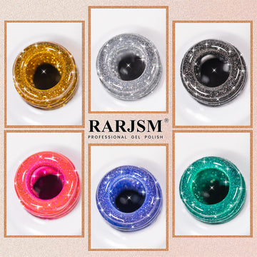 Diamond Burst - Reflective Glitter Gel Liner 6 Holiday Colors Nail Art Set 8ml