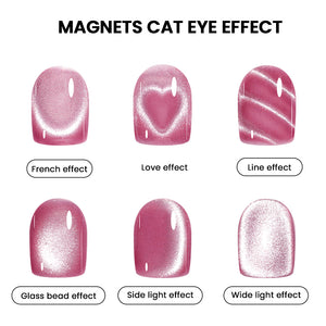 Six cat eye effects French love heart line glass bead side light wide light magnetic nail art patterns

