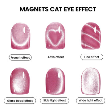 Six cat eye effects French love heart line glass bead side light wide light magnetic nail art patterns
