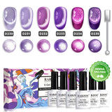 Purple Dream cat eye gel polish 6 colors set 7.5ml D230-D235 HEMA TPO free vegan shimmer magnetic lavender violet

