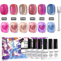 Buntes Keramik-Katzenaugen-Gel-Lack-Set - 6 Magnetische Farben Valentinstag 7,5ml TPO HEMA Frei