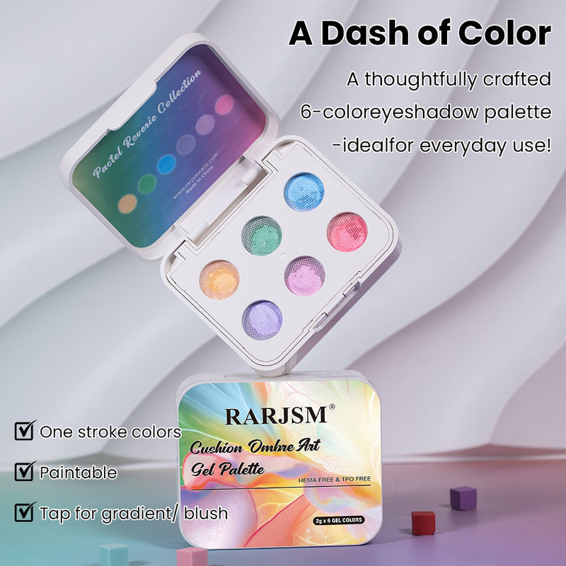 Unique shimmer every angle pastel gradient blush nail art created with RARJSM Pastel Reverie Palette