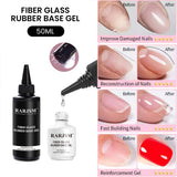 Fiber glass rubber base gel 50ml nail strengthener builder repair improve damaged nails reconstruction fast building reinforcement
