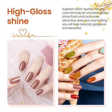 Set di smalti gel per unghie serie Autumn Sunshine da 6 colori, 7,5 ml