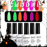 Halloween Girls-Juego de esmaltes de uñas de gel luminosos que brillan en la oscuridad de 6 colores ｜ 7,5 ml 6 piezas
