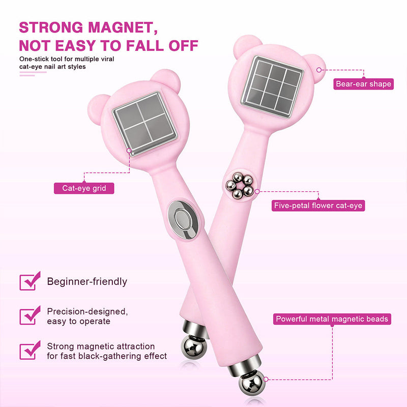 RARJSM 6-in-1 bear cat eye magnet one tool multiple heads – wide band, planet, diagonal, plaid, cross, five-petal, eye of sauron