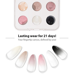RARJSM 6-Color Cushion Patting Gel Palette open view showing all shades