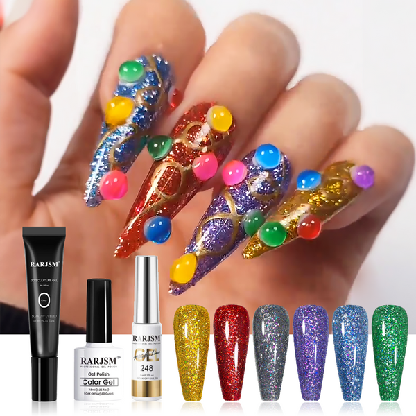 IG Nail Trend - Luzes Festivas Cintilantes de Natal Nail Art