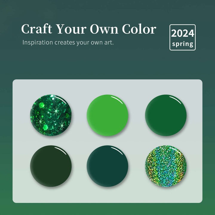 RARJSMEvergreen 6 Color Gel Nail Polish Set 7.5ml$18.99