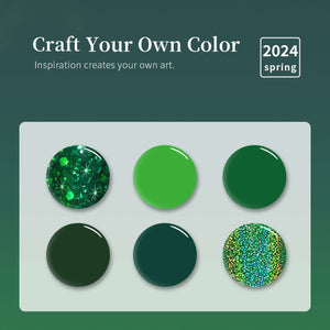 RARJSMEvergreen 6 Color Gel Nail Polish Set 7.5ml$18.99