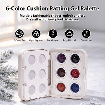 Winter Jewel Cushion Ombre Art Gel Palette - 6 Berry & Jewel Tones, TPO & HEMA Free