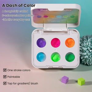 RARJSM Neon Rave Cushion Gel Palette 6 vibrant colors one stroke paintable tap for gradient blush