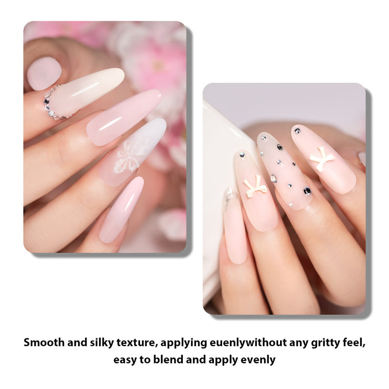 Smooth silky ombre nail art created with RARJSM Cushion Gel Palette