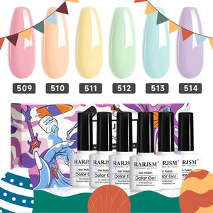 RARJSM ®Classic Color Gel Set | 6 Colors Rainbow Spring Summer Ice Cream Set | 7.5ml 6pcs