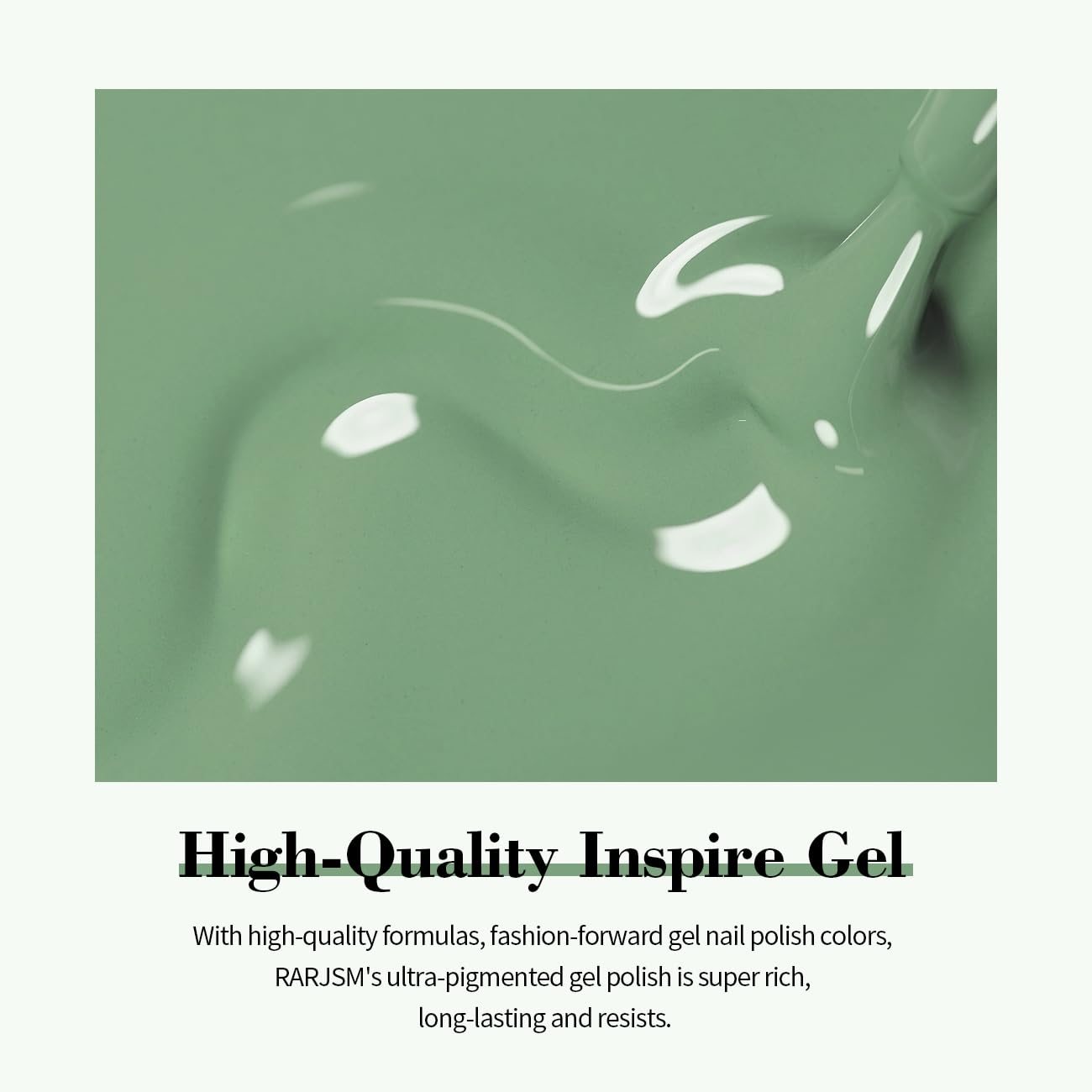 High-quality inspire gel sage green texture smooth self-leveling formula fashion-forward ultra-pigmented long-lasting
