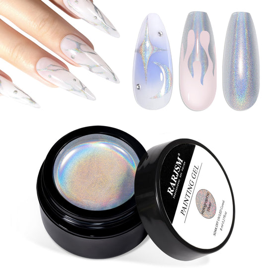Gel de pintura metálico cromado espejo plateado holográfico 8ml